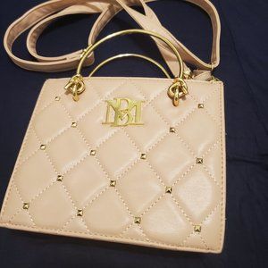 Pink and gold quilted purse